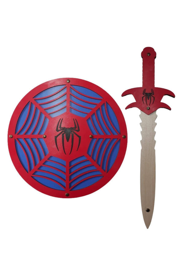 Wooden Toy Set 2 Pack, Spider-man Shield And Sword - 1