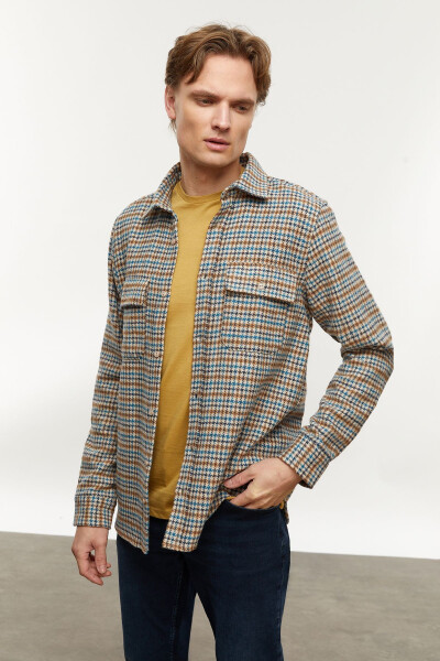 Wool blend plaid regular fit shirt - 7