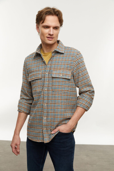 Wool blend plaid regular fit shirt - 9