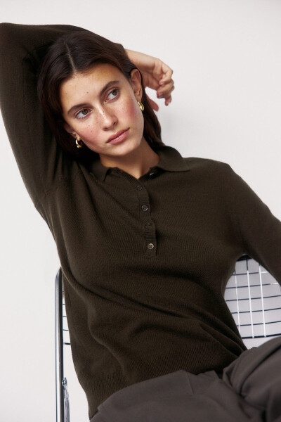 Wool blend polo shirt - 3