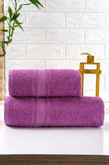 World of Bed Linen Purple 2-Piece Towel Set - 1