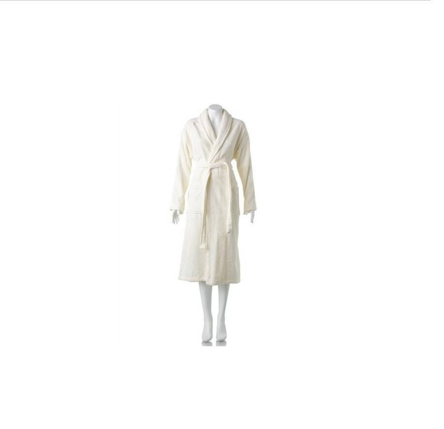 World of Bedding Cotton Single Bathrobe Ecru - 5