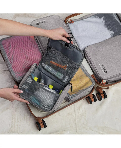 World Travel Essentials Hanging Toiletry Case Gray Heath - 17