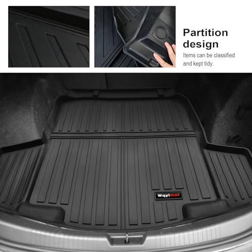 Wqyimat Custom All Weather Floor Mats and Cargo Trunk Liner 2016-2024 Chevy Malibu Aksessuarlari TPE Rezina Himoya Mat, Chevrolet Malibu Pol Matlari To'plami - 3