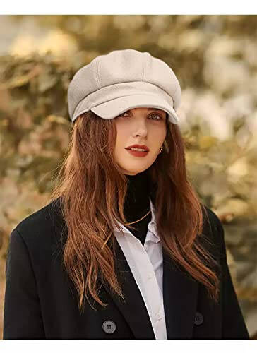 WULIQIUQIU French Beret Hats for Women Winter Newsboy Cap Spring Outdoor Sun Hat - 9