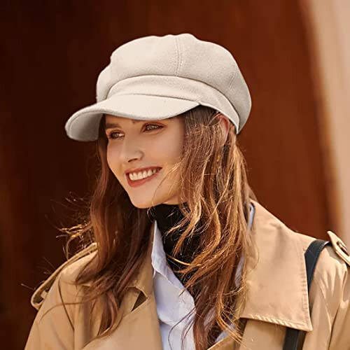 WULIQIUQIU French Beret Hats for Women Winter Newsboy Cap Spring Outdoor Sun Hat - 10