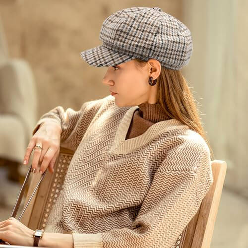 WULIQIUQIU French Beret Hats for Women Winter Newsboy Cap Spring Outdoor Sun Hat - 3