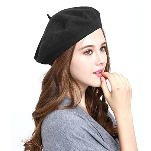 WW004 Winter 100% Wool Warm French Art Basque Beret Full Beanie Hat Cap - 1