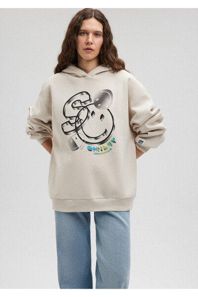 X Smiley Originals Baskılı Bej Sweatshirt 1s10124-70136 - 15