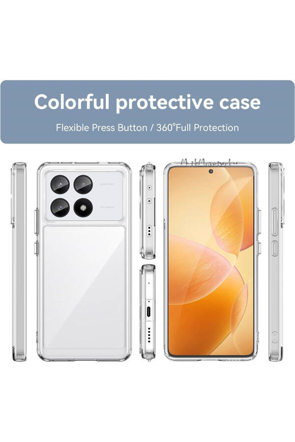 Xiaomi Poco X6 Pro Kılıf Kamera Çıkıntılı Yumuşak Şeffaf Silikon Classic Renksiz - 5