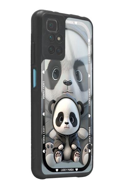 Xiaomi Redmi 10 White Lucky Panda Design Glossy Phone Case - 2