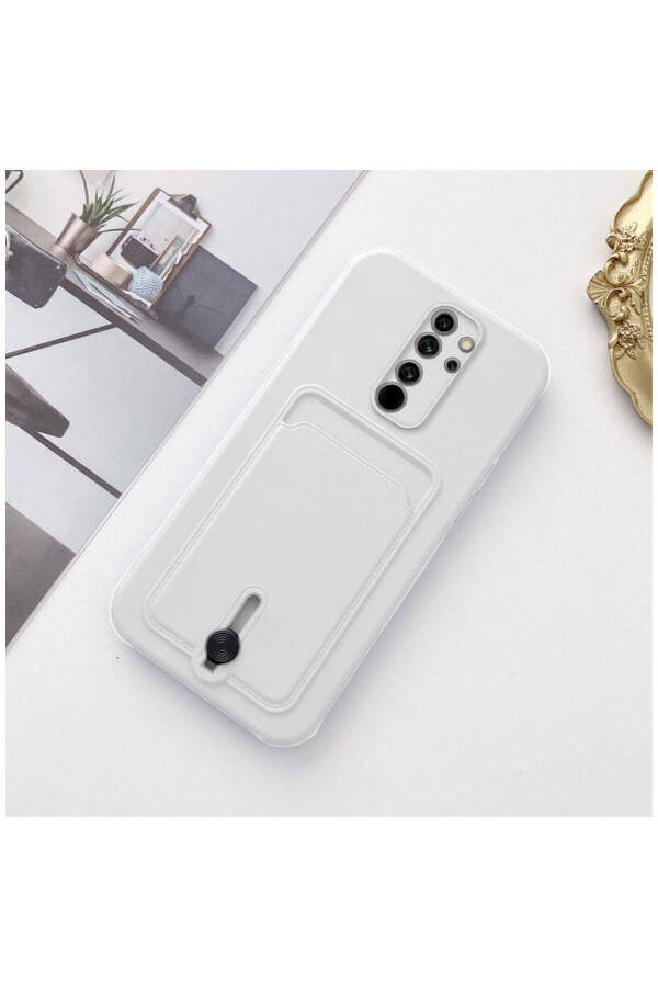 Xiaomi Redmi 9 Compatible Case Card Holder Sweet Soft Silicone Case White - 1