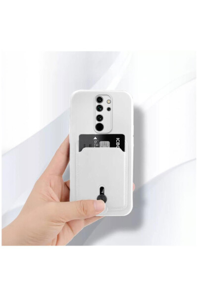 Xiaomi Redmi 9 Compatible Case Card Holder Sweet Soft Silicone Case White - 3