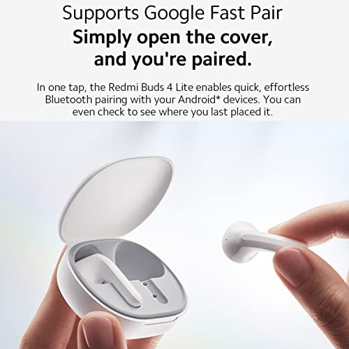 Xiaomi Redmi Buds 4 Lite TWS Wireless Earbuds, Bluetooth 5.3 Low-Latency Game Headset with AI Call Noise Cancelling, IP54 Waterproof, 20H Playtime, Lightweight Comfort Fit Headphones, White - 4