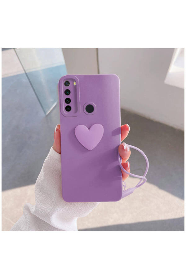 Xiaomi Redmi Note 8 Compatible Case Heart Love Silicone Case Lilac - 3