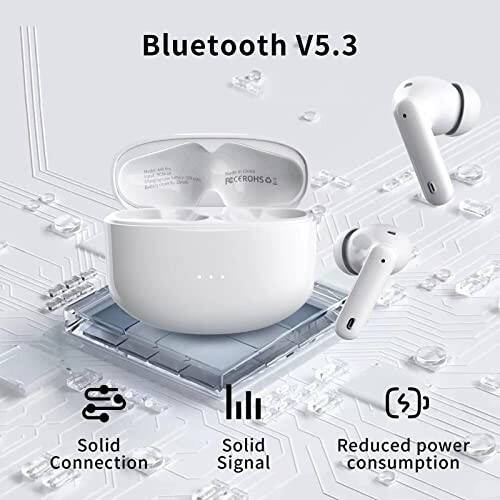 XIAOWTEK A40 Pro Wireless Earbuds, 50Hrs Playtime Bluetooth Earbuds Built in Noise Cancellation Mic with Charging Case, Bluetooth Headphones with Stereo Sound, IPX7 Waterproof Ear Buds for iPhone - 9