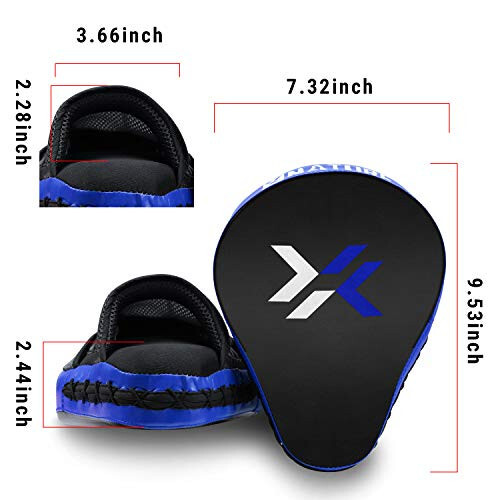 Xnature Essential Curved Boxing MMA Punching Mitts Boxing Pads Hook & Jab Pads MMA Target Focus Punching Mitts Thai Strike Kick Shield - 2