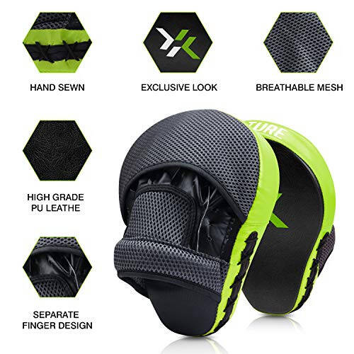 Xnature Essential Egilgan Boks MMA Zarba Berkitilgan Qo'lqoplar Boks Padlari Kanca & Jab Padlari MMA Maqsadli Fokus Zarba Berkitilgan Qo'lqoplar Tayland Zarba Berish Tepish Qalqoni - 3