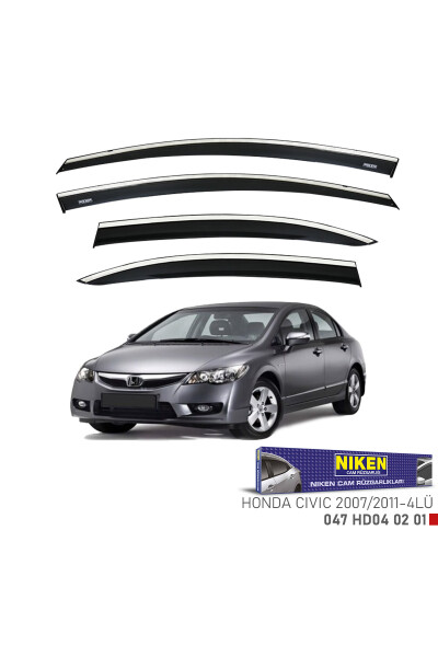 Хромированные дефлекторы окон Honda Civic 2007-2011 4 шт. - 1