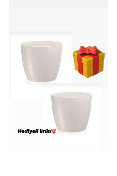 Yakut Pot 7.4 lt Cracked White (2 PCS) Flower Pot - 4