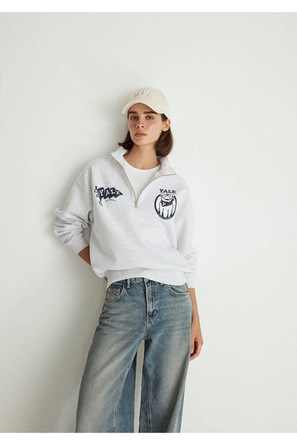 Yale Baskılı Gri Sweatshirt 1S10272-88467 - 20