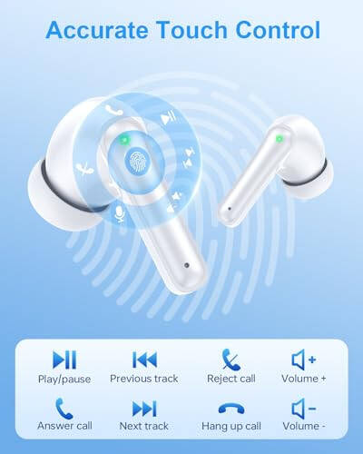 YAQ Kablosuz Kulaklıklar Bluetooth Kulaklıklar, 40 Saat Oynatma Süresi Stereo IPX5 Su Geçirmez Kulaklıklar, LED Güç Ekranı Kablosuz Kulak İçi Kulaklıklar Mikrofonlu iOS Android Cep Telefonu Spor - 5