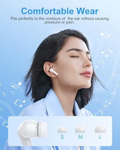 YAQ Kablosuz Kulaklıklar Bluetooth Kulaklıklar, 40 Saat Oynatma Süresi Stereo IPX5 Su Geçirmez Kulaklıklar, LED Güç Ekranı Kablosuz Kulak İçi Kulaklıklar Mikrofonlu iOS Android Cep Telefonu Spor - 7