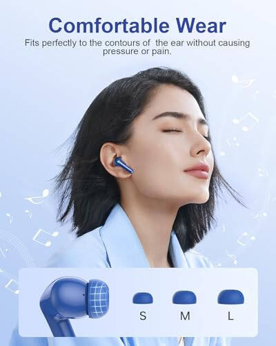 YAQ Wireless Earbuds Bluetooth Headphones, 40H Playtime Stereo IPX5 Waterproof Ear Buds, LED Power Display Cordless in-Ear Earphones with Microphone for iOS Android Cell Phone Sports - 7