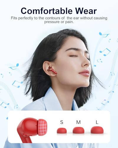 YAQ Wireless Earbuds Bluetooth Headphones, 40H Playtime Stereo IPX5 Waterproof Ear Buds, LED Power Display Cordless in-Ear Earphones with Microphone for iOS Android Cell Phone Sports - 7