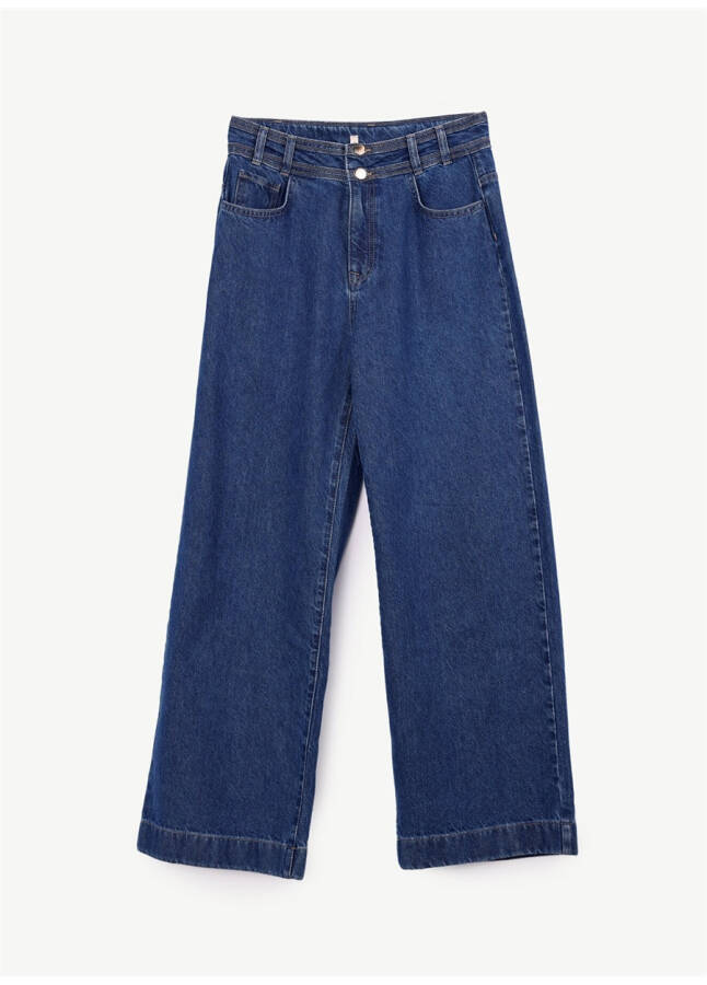 Yargıcı Normal Bel Düz Paça Relaxed Koyu İndigo Kadın Denim Pantolon 23KKPN3104X - 3