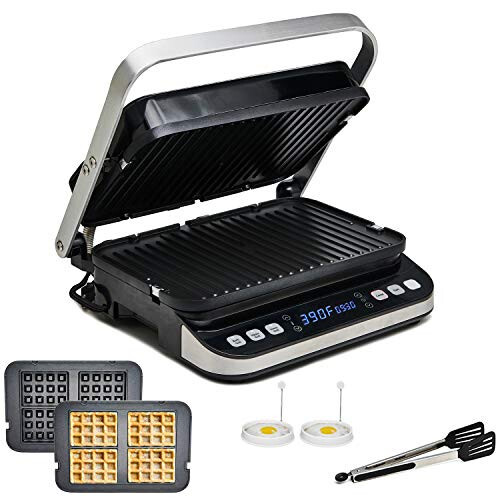 Yedi Total Package 6-in-1 Digital Indoor Grill, Waffle Maker, Panini Press, Griddle, with Deluxe Accessory Kit - 1