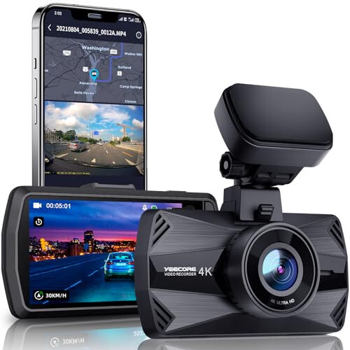 YEECORE D21 Dash Cam, Gerçek 4K Dash Kamera Ön 5G WiFi GPS, 3