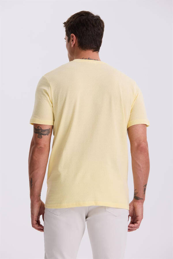 Yellow 100% Cotton Printed Crew Neck T-Shirt - 4