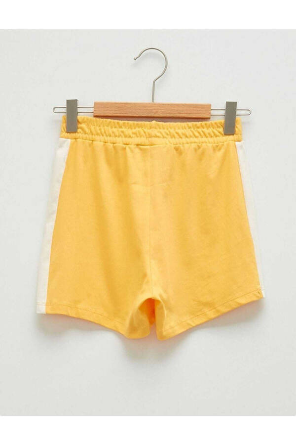 Yellow Basic Children's Shorts with Elastic Waistband - 2