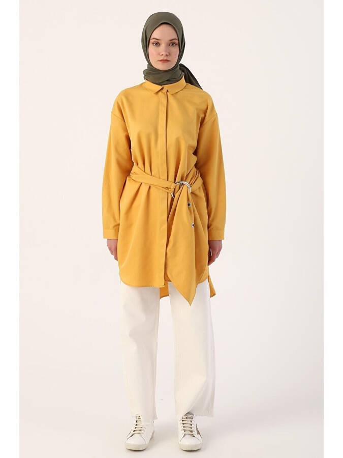 Yellow Belt Relaxed Fit Shirt Tunic - 2