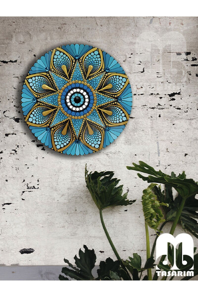 Yellow Flower Evil Eye Beaded MDF Wall Decor Wall Ornament - 1