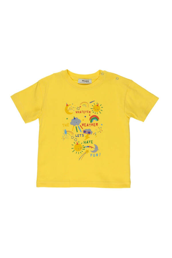 Yellow Knit T-Shirt with Print for Baby Boy - 1