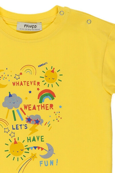 Yellow Knit T-Shirt with Print for Baby Boy - 3