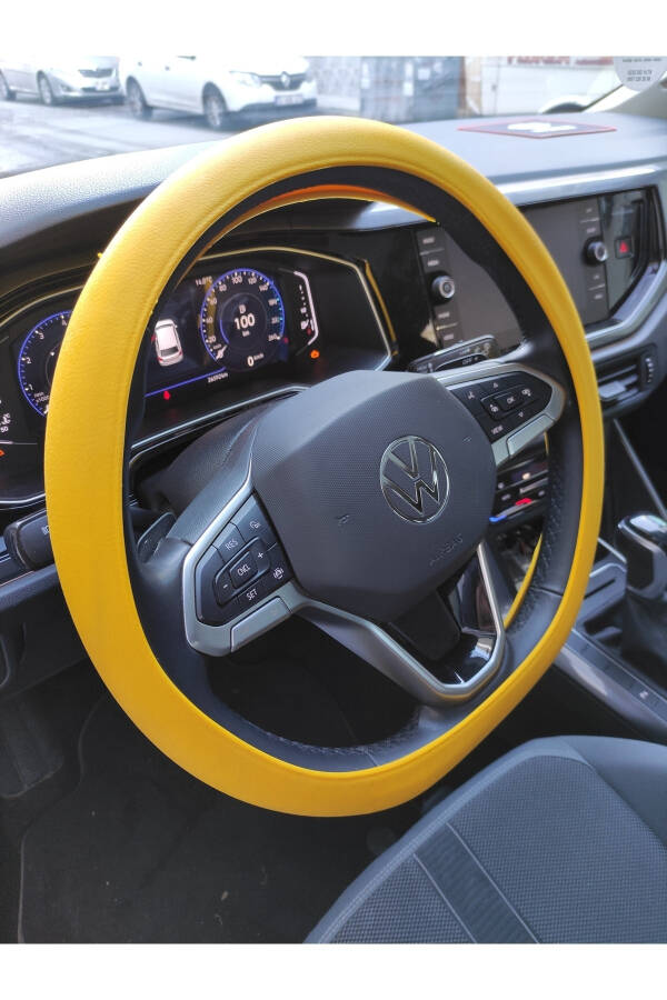 Yellow Silicone Steering Wheel Cover - 1