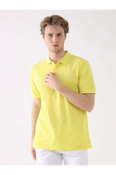 Yellow Slim Fit Polo Collar T-shirt - 3