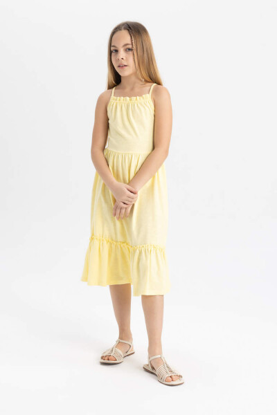 Yellow Strapless Dress for Girls - 2