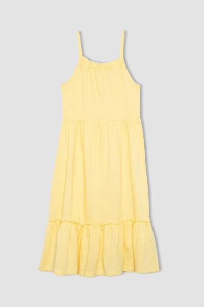 Yellow Strapless Dress for Girls - 6