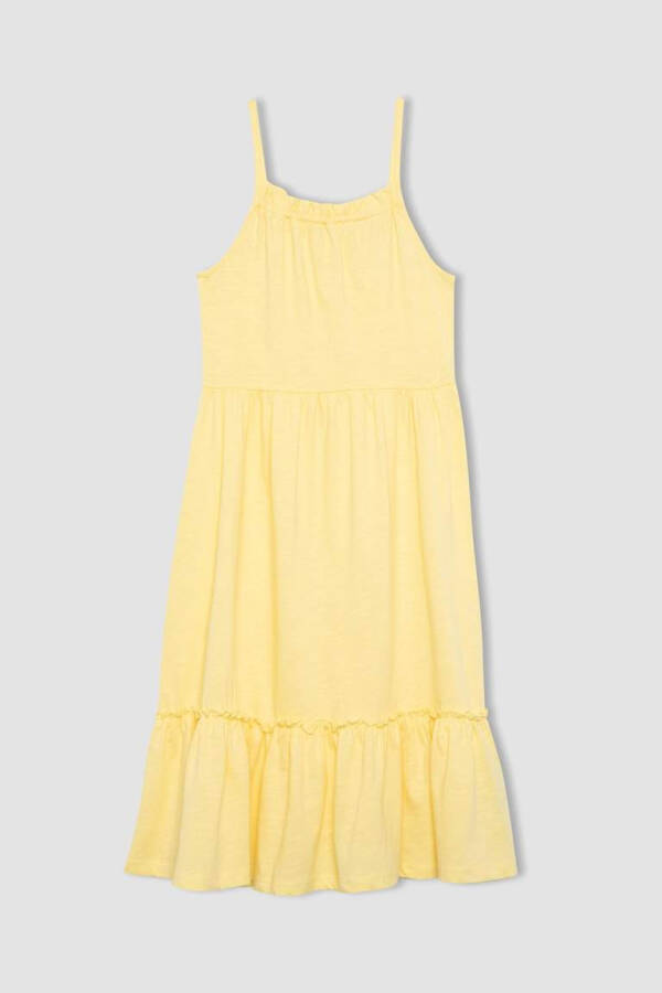 Yellow Strapless Dress for Girls - 6