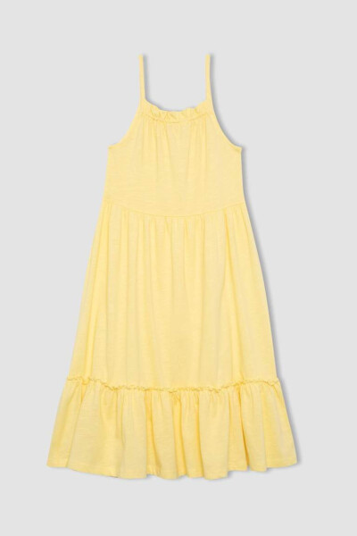 Yellow Strapless Dress for Girls - 8