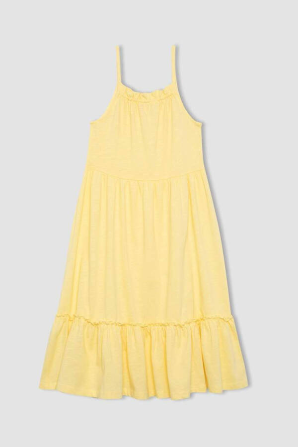 Yellow Strapless Dress for Girls - 8