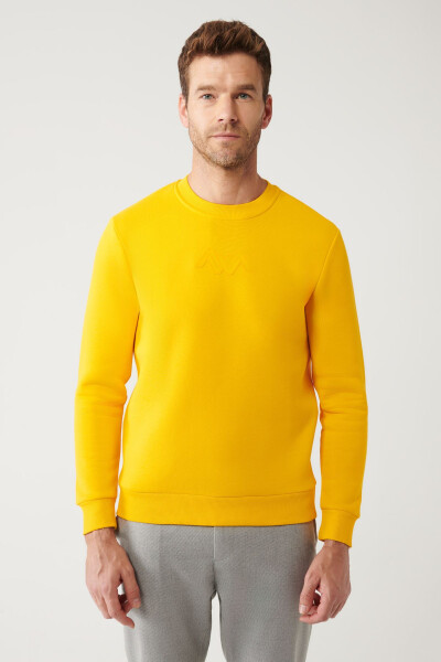 Yellow Sweatshirt Crew Neck - 3