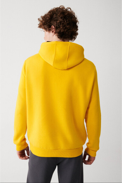 Yellow Unisex Hooded Sweatshirt - 4