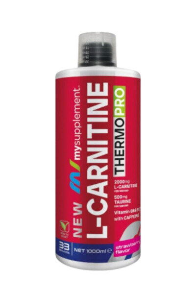 Yeni L-karnitin Thermopro Çilek Aromalı 2000mg L-karnitin Sıvı 1000ml 33 Servis - 1