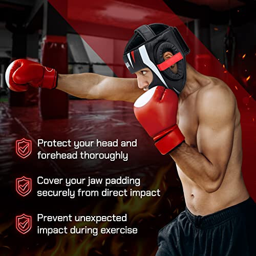 Yes4All Extreme Full Face Boxing Headgear, Adjustable Sparring Headgear, Martial Arts Helmet with PU Leather for Muay Thai, MMA Training, Sparring, Kickboxing - 7