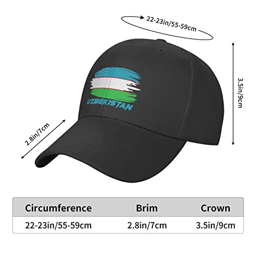 YiiLi Uzbekistan Nation Flag Baseball Cap Adjustable Hat Patriotic Caps Sports Multicoloured - 5